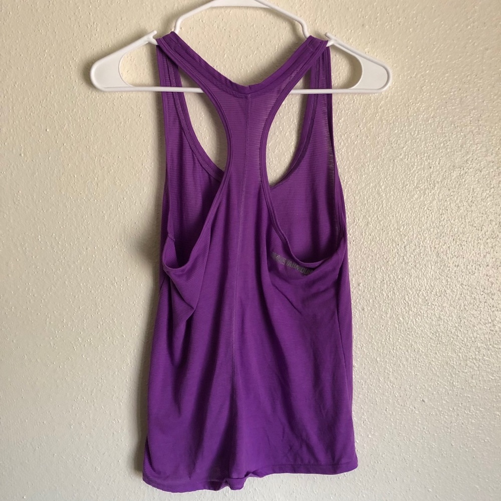 Under Armour Fitted Purple Racerback Tank - Picture 2 of 4